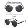 Dollger Black Round Sunglasses Retro Vintage Steampunk Sunglasses for Men view 4