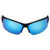 Optic Edge Breakaway Wraparound Sports & Motorcycle Sunglasses for Men or Women Semi-Rimless Matte Black Frame w/Dielectric Blue Mirror Lens view 2