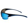 Optic Edge Breakaway Wraparound Sports & Motorcycle Sunglasses for Men or Women Semi-Rimless Matte Black Frame w/Dielectric Blue Mirror Lens view 3