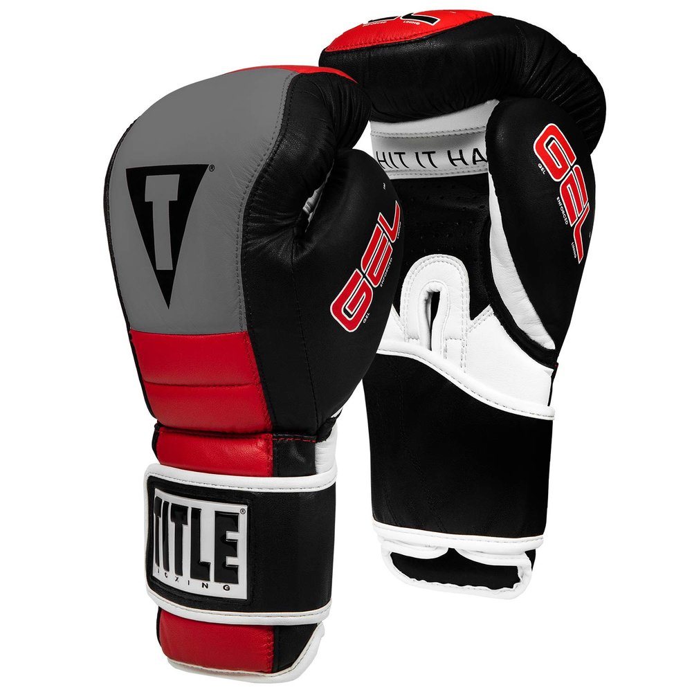 Title Gel Rush Bag Gloves, Black/Gray/Red, 14 oz