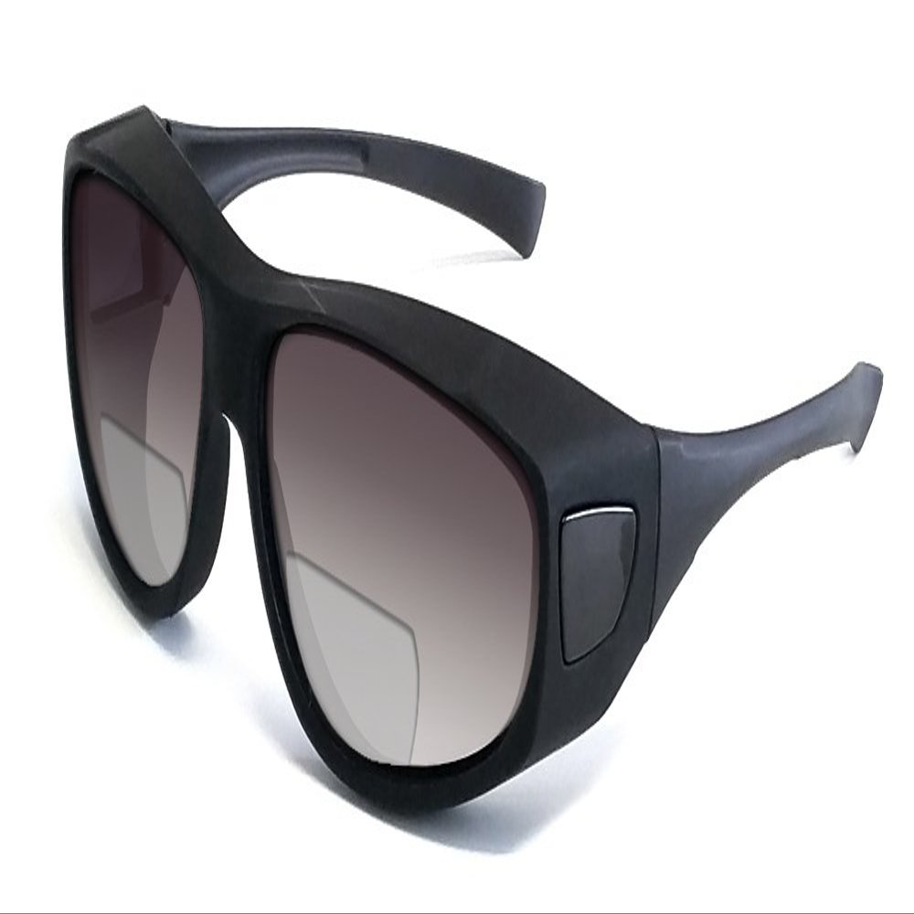 Calabria 7986 Unisex Fitover Bi-Focal Sunglasses in Matte-Black +3.00