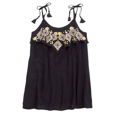 Justice Girls Sleeveless Cover-Up Swimsuit, Black, 5