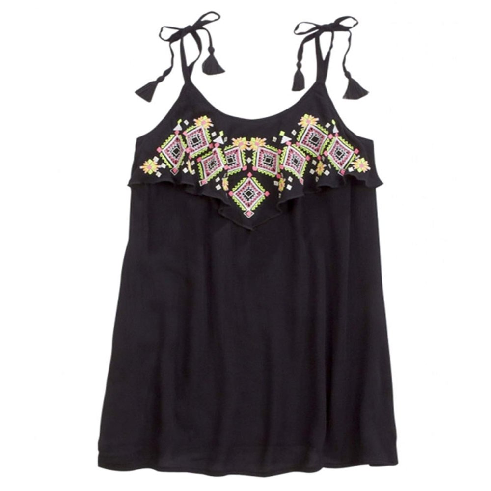 Justice Girls Sleeveless Cover-Up Swimsuit, Black, 5