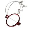 Calabria 2945R Folding Eye Monocle Necklace +2.75 Wine Red Magnifying Jewelry Pendant Chain Magnifier Glass Hanging Eyepiece view 1