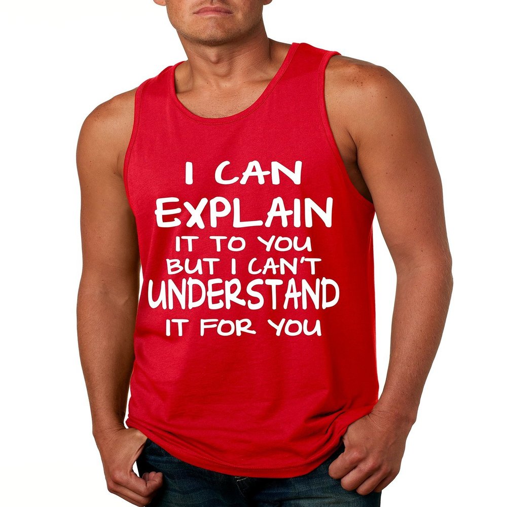 ALLNTRENDS Men's Tank Top Can Explain It to You But I Can't Understand It (XL, Red)