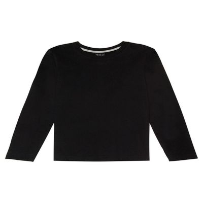 French Toast Boys' Little Long Sleeve Crewneck Tee T-Shirt, Black, 7