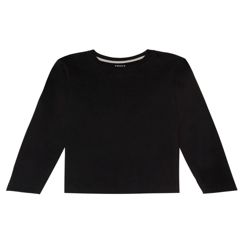 French Toast Boys' Little Long Sleeve Crewneck Tee T-Shirt, Black, 7