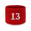 Couver Unisex Red Sports/Athletic with Number Embroidery Sweat Wristband, Number 13, 2.76" x 2.36", 1 Piece view 1