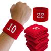 Couver Unisex Red Sports/Athletic with Number Embroidery Sweat Wristband, Number 13, 2.76" x 2.36", 1 Piece view 2