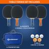 Donic-Schildkrt Hobby Table Tennis Set for 4 Players, 4 Bats, 5 Balls, in Carrying Bag view 2
