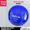 CanDo Molded Dual-Handle Medicine Ball for Strength Training, Core Workouts, Warmups, Cardio, and Plyometrics with Handles for Home and Clinic Use view 2