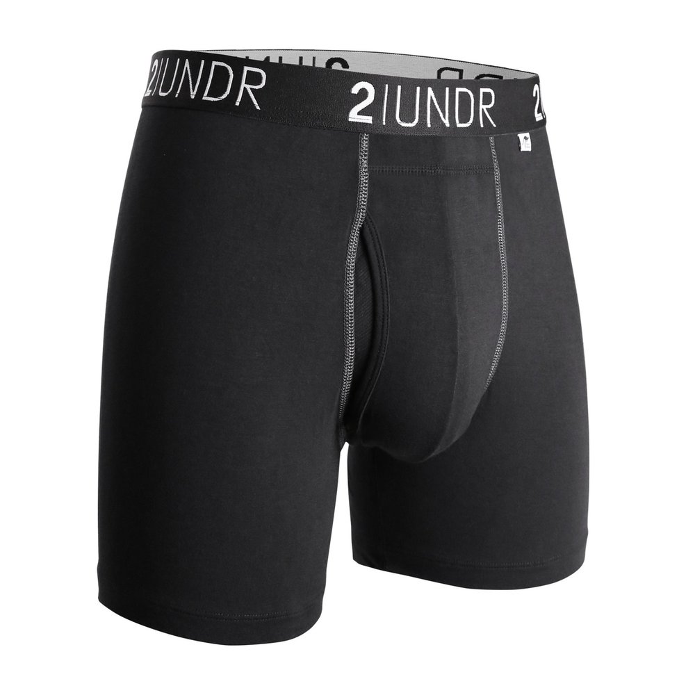 2UNDR Men's Swingshift Boxers,Black/Grey,XXX-Large