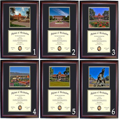 Arizona Diploma Frame - Photo Option #1 - Walnut Frame