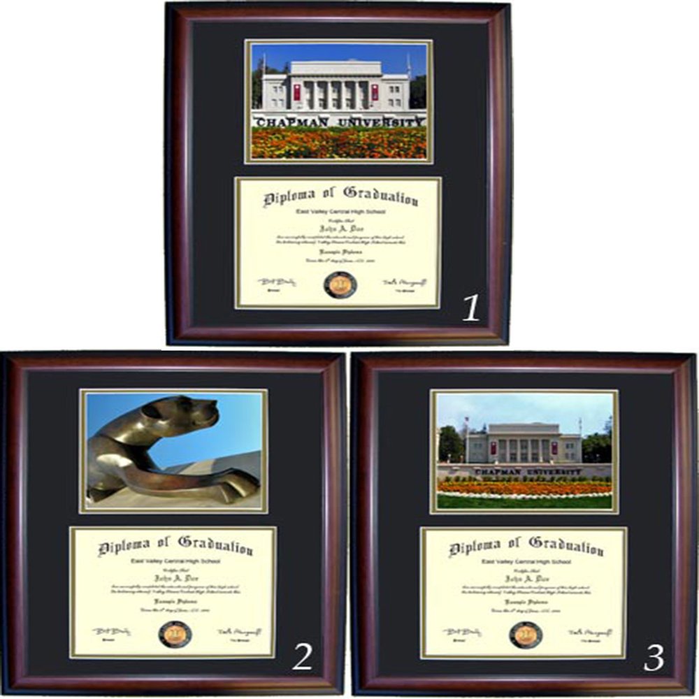 Chapman Diploma Frame - Photo Option #1 - Walnut Frame