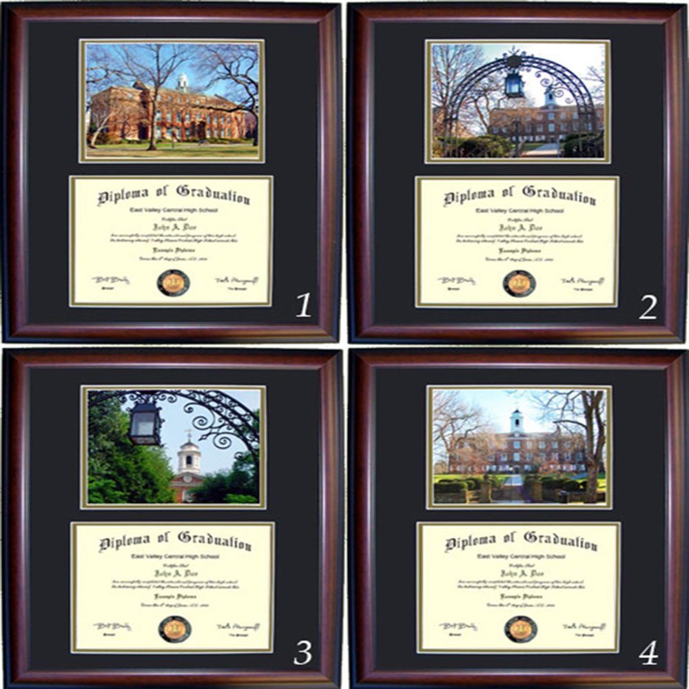 Rutgers Diploma Frame - Photo Option #1 - Walnut Frame