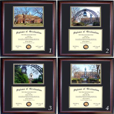 Rutgers Diploma Frame - Photo Option #3 - Walnut Frame