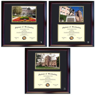 USC Diploma Frame - Photo Option #3 - Cherry Frame