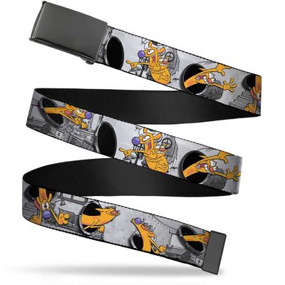 Nickelodeon Big Buckle-Down Web Belt CatDog1.0, Catdog, 1.0" Wide-Fits up to Kids Size 20
