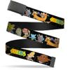 Nickelodeon Big Buckle-Down Web Belt, Catdog Group Pose Black/Multi Color, 1.0" Wide-Fits up to Kids Size 20 view 1