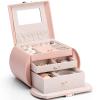 Vlando Princess Style Jewelry Box for Girls Jewelry Box Girls 12-14 3-Layer Kids Jewelry Box with Mirror Little Girls Jewelry Box 8-12 Birthday Gift for Teens Girls (Pink) view 1