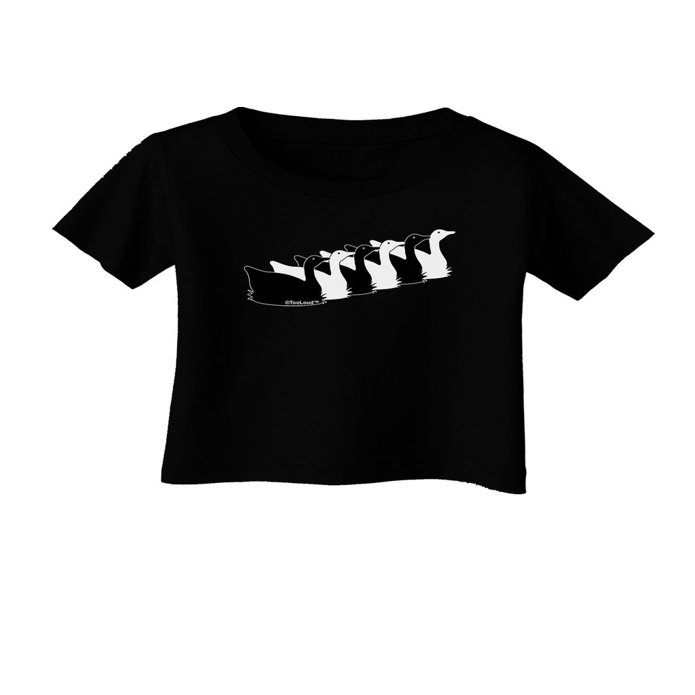 TOOLOUD Six Geese A Laying Infant T-Shirt Dark Black - 18Months