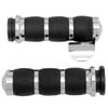 Avon Chrome Velvet Air Grips with Throttle Boss for 2008 & Newer TBW Harley Touring models - AIR-93-BOSS-FLY view 1