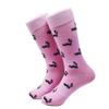 SummerTies Skunk Mens Dress Socks - Black on Pink view 1