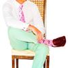 SummerTies Skunk Mens Dress Socks - Black on Pink view 4