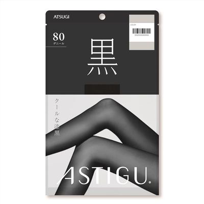 Atsugi Astigu Tights Pure Black Tights 80 Denier Size M - L - 16 Deep Black