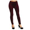 Leggings - Baroque Merlot Wide Waistband-Thicker Material-Made USA Small view 1