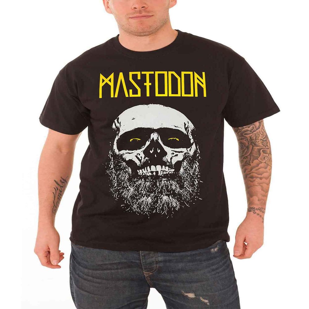 Mastodon Admat Bearded Skull Band Logo Official Mens Black T Shirt Size S