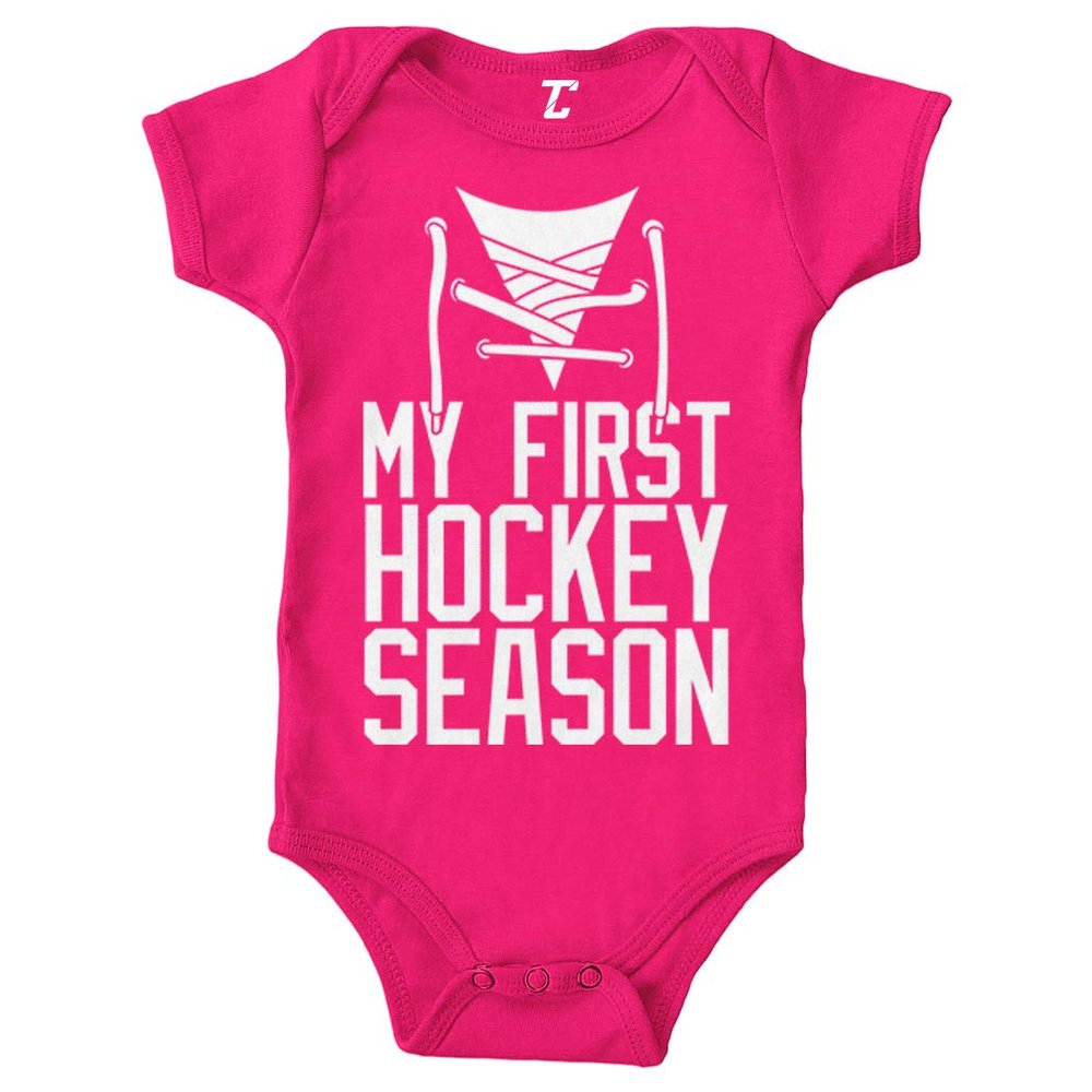My First Hockey Season - Sports Fan Bodysuit (Pink, 18 Months)