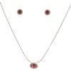 topwholesalejewel Silver Light Rose Round Pendant Set view 1