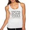 ALLNTRENDS Women's Tank Top Hakuna Some Vodka It Mean's Get Wasted (S, Heather White) view 1