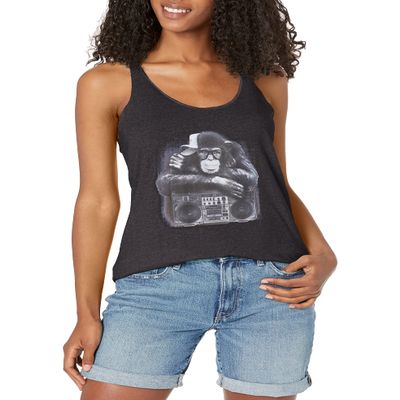 Lost Gods Chimp Beat Women's Racerback Tank Top, Black Heather, X-Large