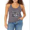 Lost Gods Cat Women's Racerback Tank Top, Gray Heather, Small view 1