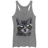 Lost Gods Cat Women's Racerback Tank Top, Gray Heather, Small view 2