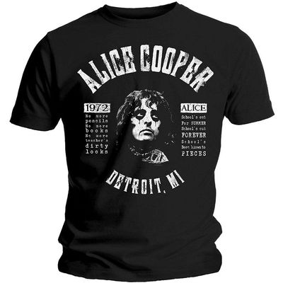 AC/DC Men's School's Out Lyrics Slim Fit T-Shirt Small Black