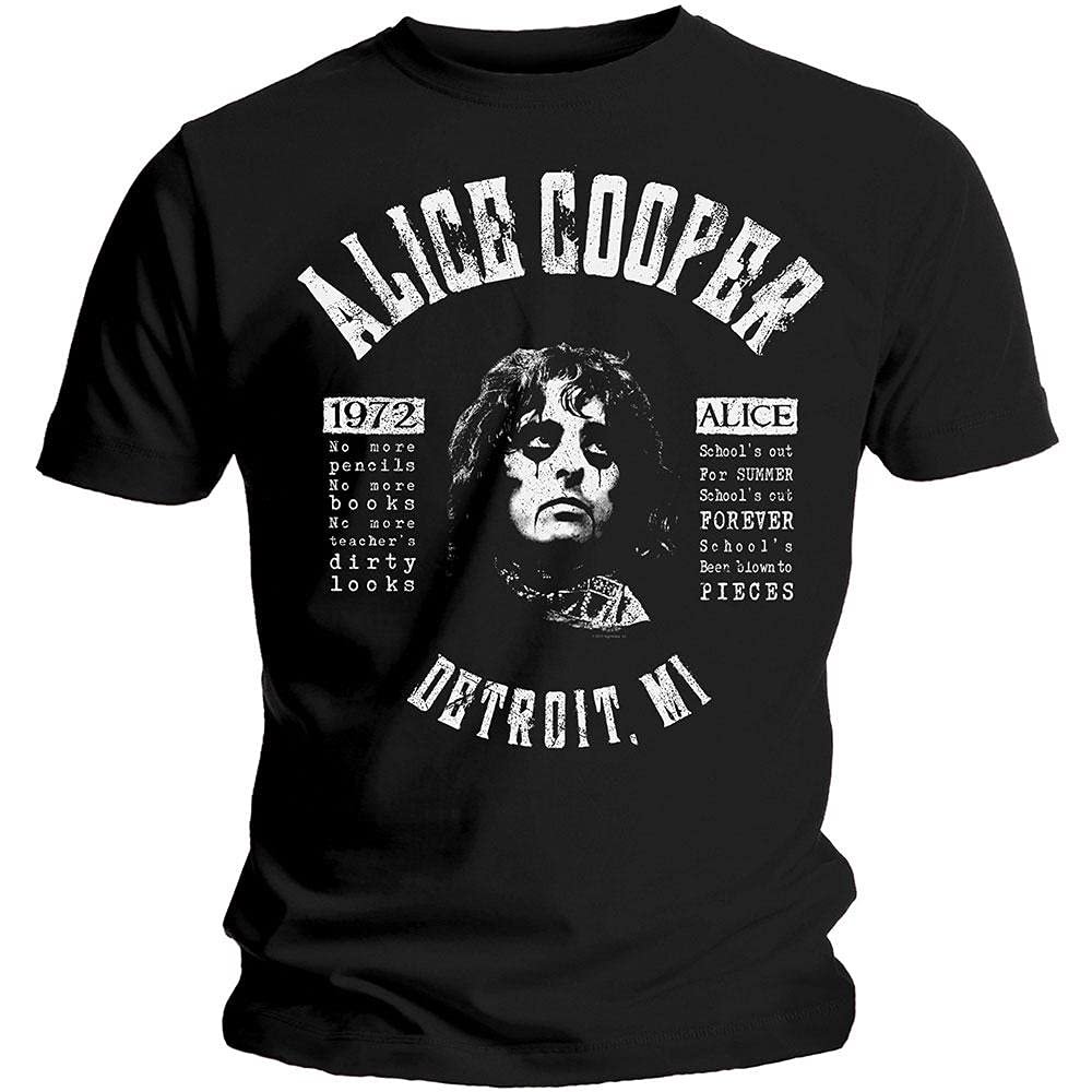 AC/DC Men's School's Out Lyrics Slim Fit T-Shirt Small Black