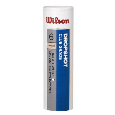 Wilson Dropshop Tube Shuttlecocks, White, One Size, 6 Pack