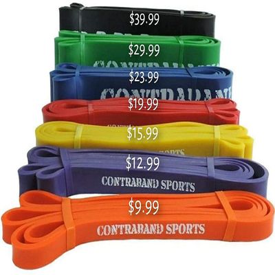 Contraband Sports 7419 41in Loop Elastic Resistance Bands, Weight Lifting Bands, Powerlifting Bands, Pullup Assistance Bands, and Yoga Stretch Bands - Gym, Home, or Travel (#6 Black, 41 inch)