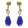 BETRESH gold plated cobalt blue ab crystal glass clip on earrings view 1