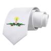 TOOLOUD Christmas Candle Printed White Neck Tie view 1
