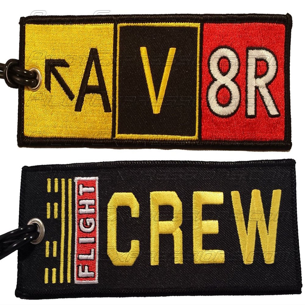 AV8R Taxiway Sign Embroidered Luggage Tag