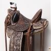 HILASON Antique Dark Brown 15 in Western Horse Wade Saddle American Leather Ranch Roping | Hand Tooled view 2