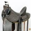 HILASON Rustic Black 16 in Western Horse Wade Saddle American Leather Ranch Roping Antique | Hand Tooled view 2