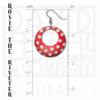 Giclee Printed Brass, Polka Dot Rosie the Riveter Earrings view 3