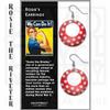 Giclee Printed Brass, Polka Dot Rosie the Riveter Earrings view 4