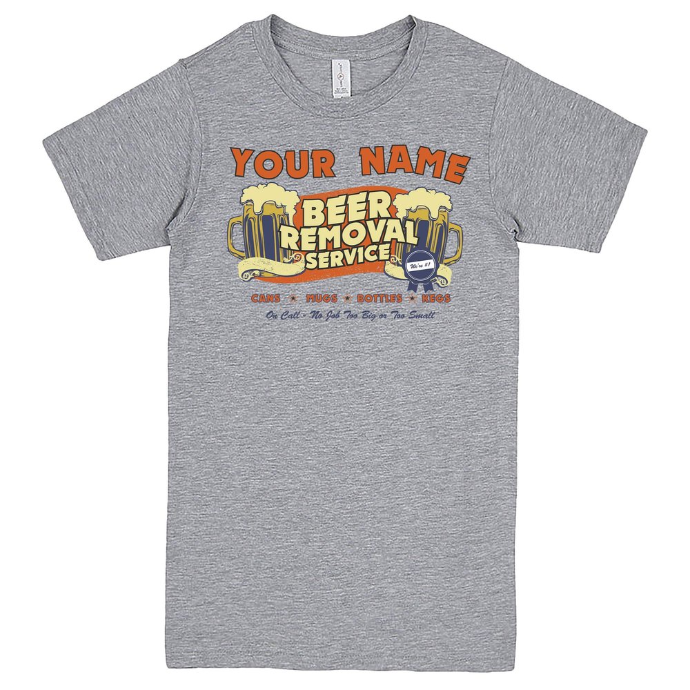 Custom Beer Removal Men's Shirt, Heather-Grey, XL