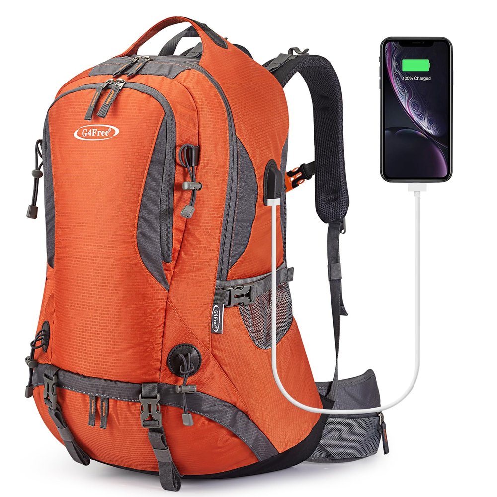 G4Free 50L Hiking Backpack Waterproof Daypack Outdoor Camping Climbing Backpack with Rain Cover for Men Women